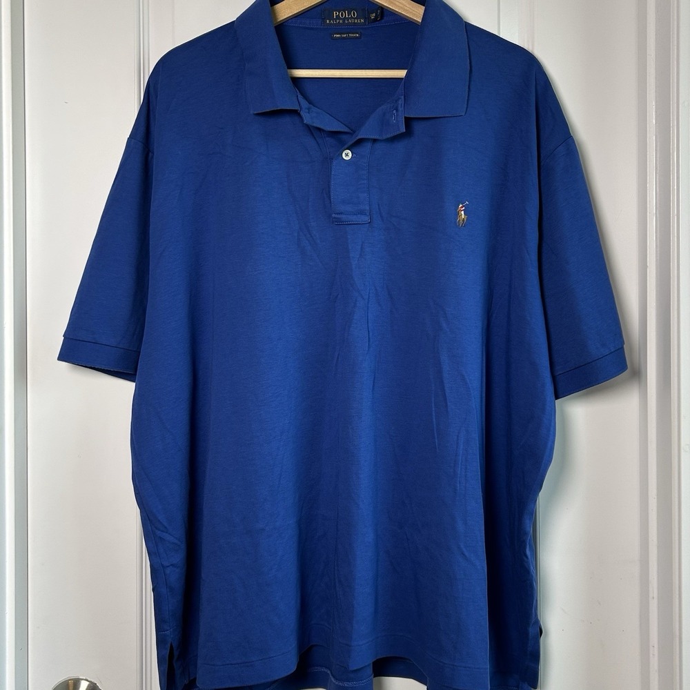 Polo Ralph Lauren Supima‎ Cotton Royal Blue Colored Embroidered Pony Polo Shirt